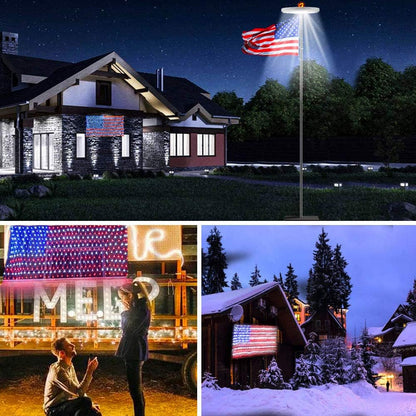 420 LED American Advanced Flag String Lights, Waterproof Led Flag Net Light of The United States for Yard,Garden Decoration, Festival, Holiday, Party Decoration,Christmas Decorations (Plug in Power)